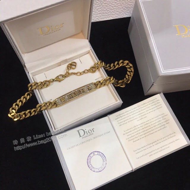 Dior飾品 迪奧經典熱銷款項鏈 復古金色粗項鏈  zgd1112